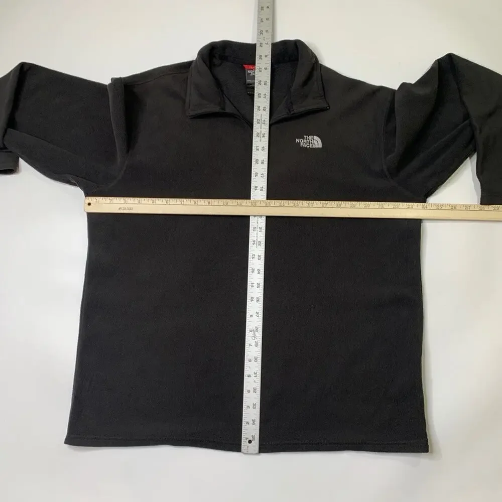 The‎ North Face Sweater Mens L Large Black Glacier 1/4 Zip Fleece Fuzzy Pullover
